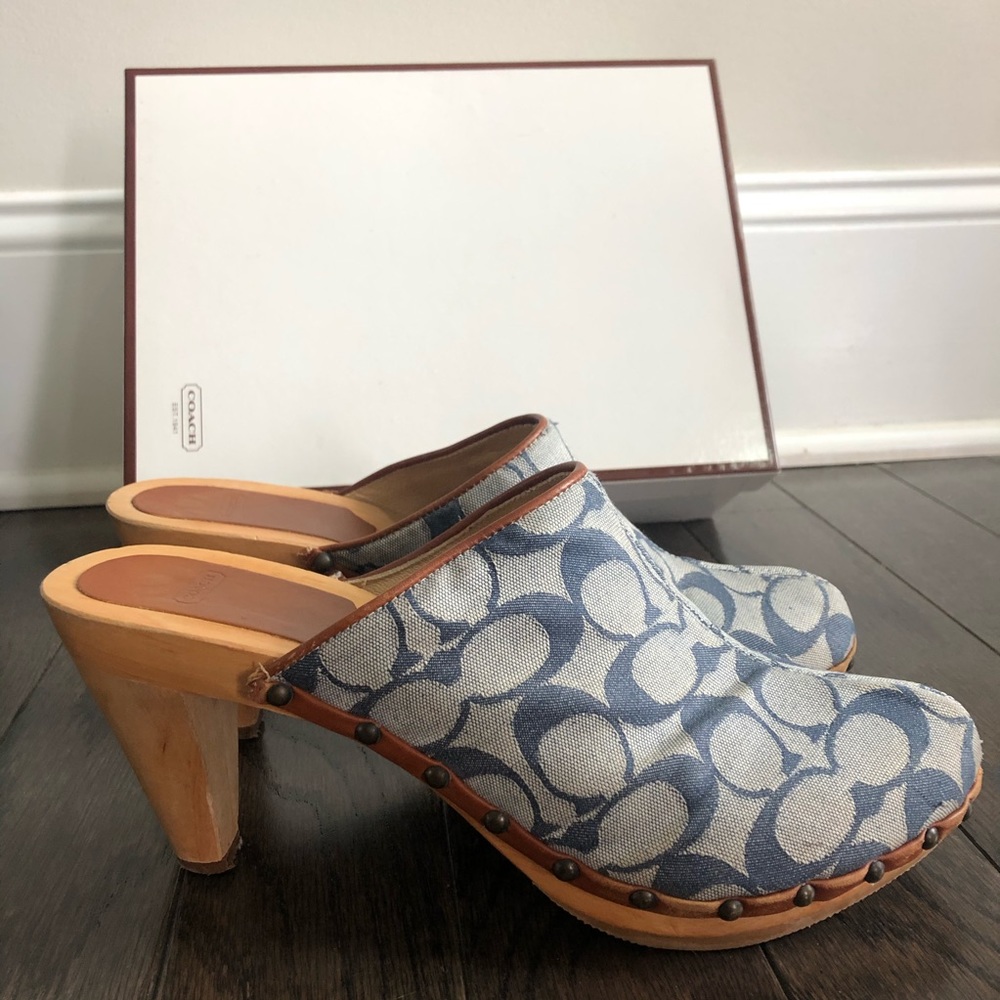 Coach Felicity Denim Clogs size 9